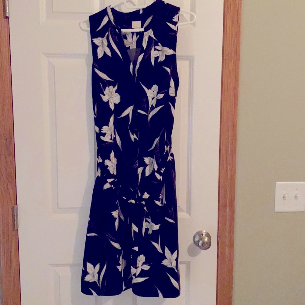 A New Day Floral Black & White Dress